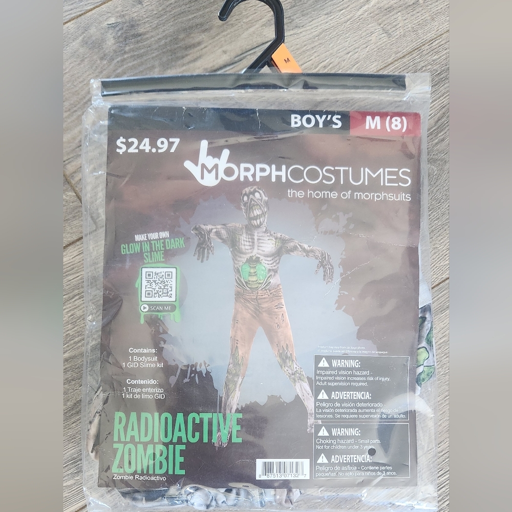 Radioactive Zombie Kids Costume - Green and Brown